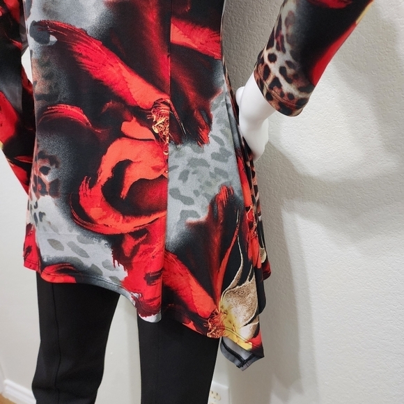 Boston Proper Hankerchief Hem Print Tunic Size M - Picture 5 of 13